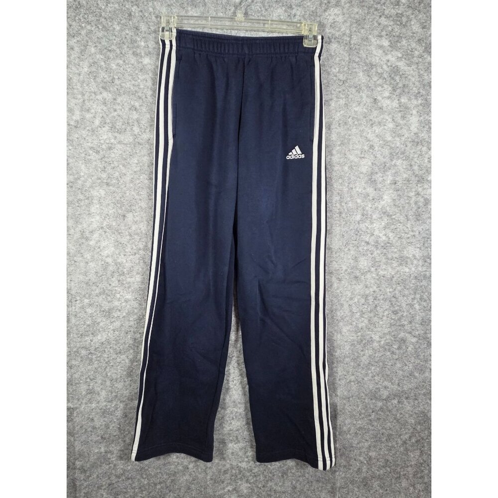 adidas Navy Blue Track Pants with White Stripes